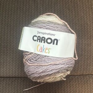 Caron Cakes Yarn in Purple and Cream